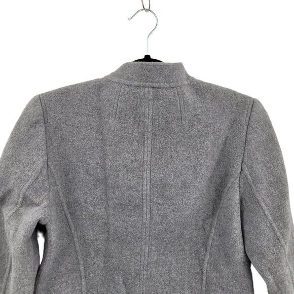 Linda Allard Ellen Tracy Blazer Wool Angora Military Band 3 Button Gray Sz 12 - Picture 8 of 11